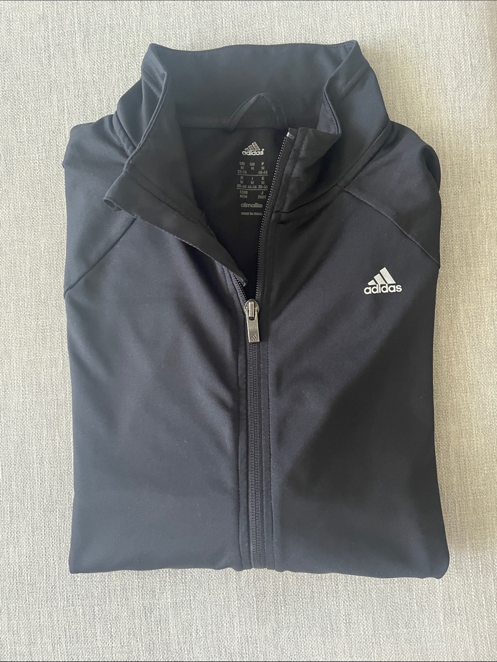 Adidas Black Full-Zip Performance Jacket with Logo